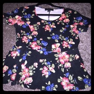Forever 21+ Floral Peplum Top